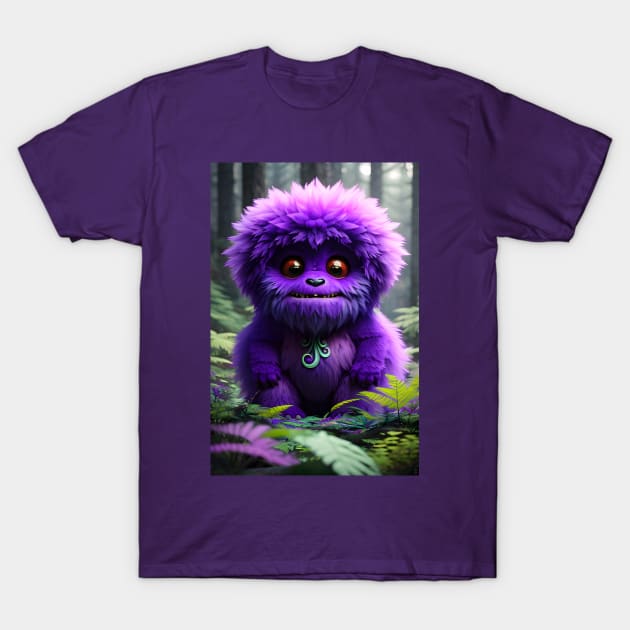 Cute Fluffy Monster 006 T-Shirt by PurplePeacock